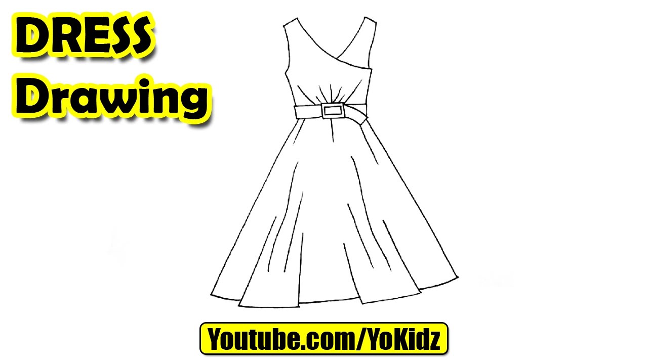1280x720 How To Draw A Dress Easy For Kids