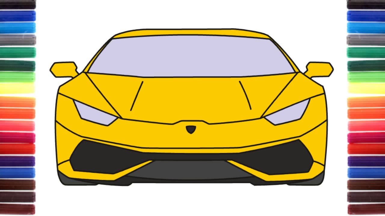 1280x720 How To Draw A Car Lamborghini Huracan Front View Step By Step