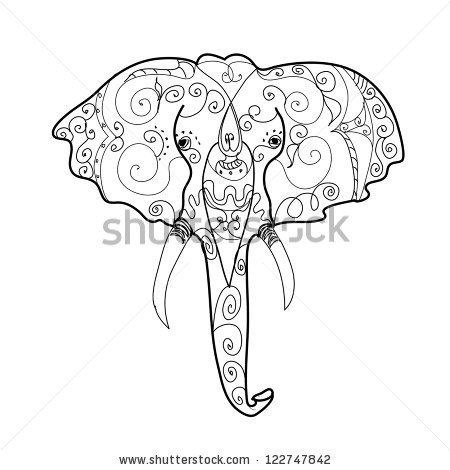 450x470 Collection Of Front Facing Elephant Drawing High Quality