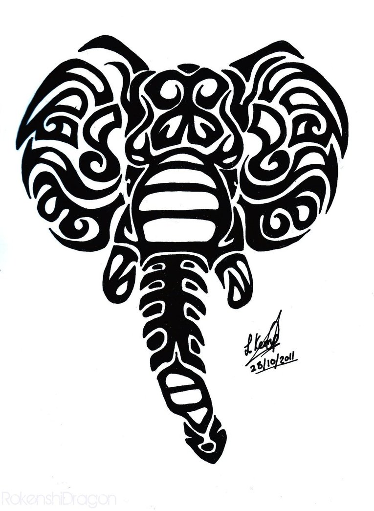 765x1045 Collection Of Elephant Head Tattoo Sample