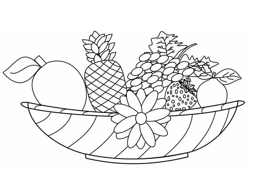 857x607 Collection Of Fruit Basket Drawing Step By Step For Kids