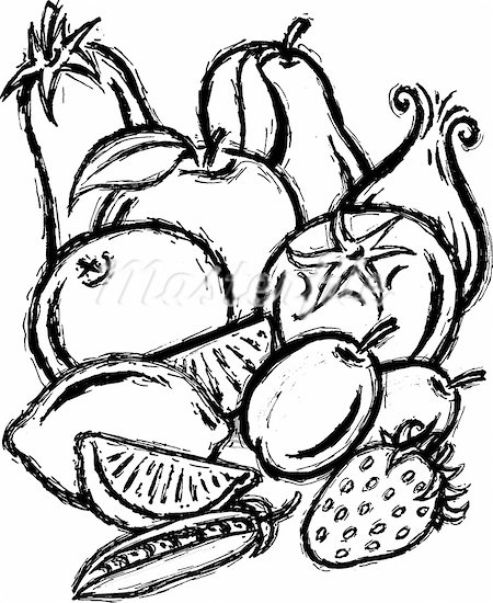 450x550 Fruits And Vegetables Black And White Clipart Panda