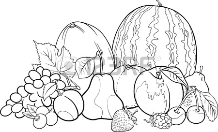 450x273 Fruits And Vegetables Drawings For Kids Black And White 8210717