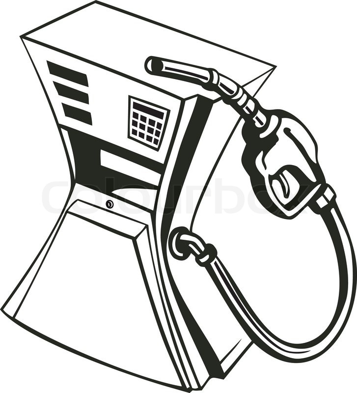 727x800 Illustration Of A Gas Gasoline Fuel Pump Station With Nozzle Done