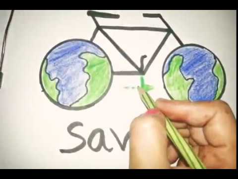480x360 Very Easy Drawiing On Go Green Save Fuel And Save Future Draw