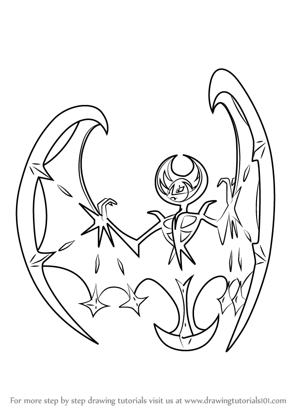 600x846 Learn How To Draw Lunala From Pokemon Sun And Moon Sun