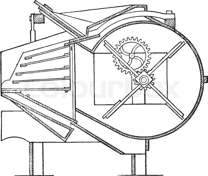 800x676 This Illustration Represents Function Of Fanning Mill, Vintage
