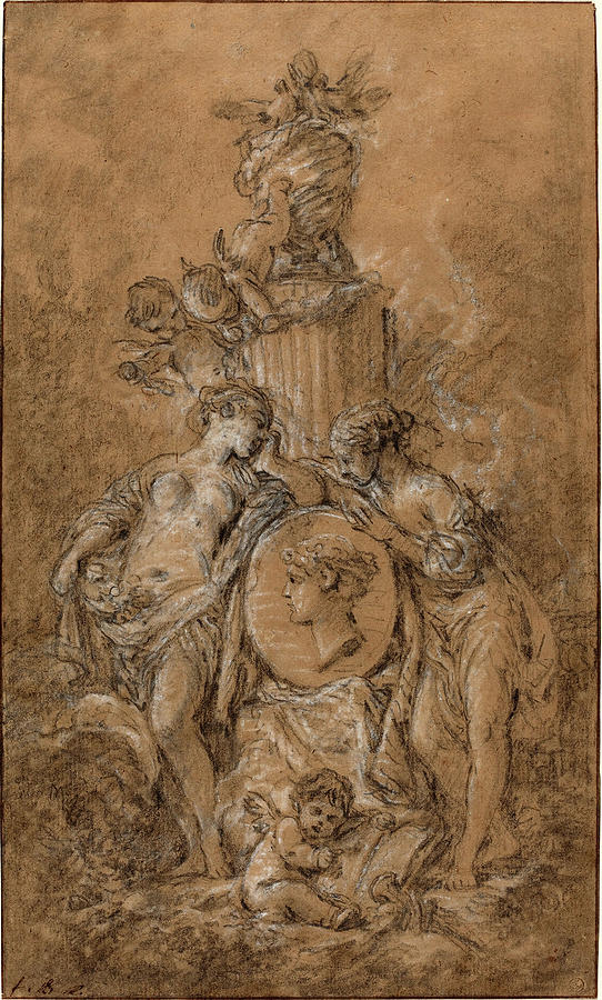 542x900 Boucher, French 1703 1770, Design For A Funeral Drawing