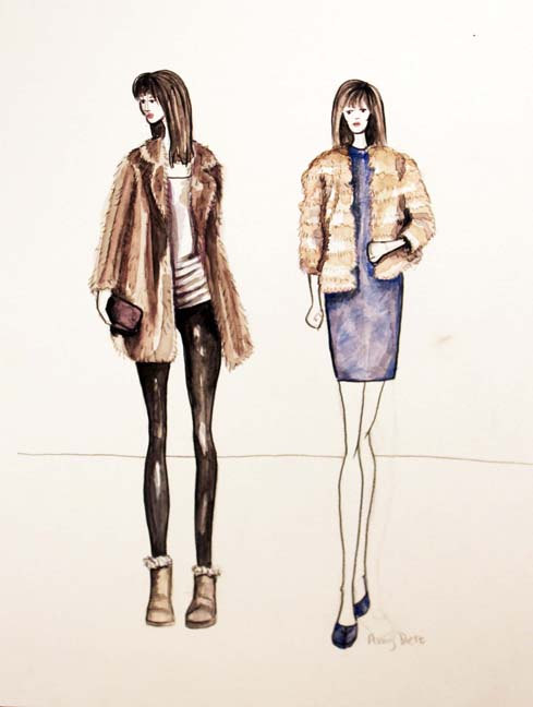 fashion illustration fur coat tutorial free download