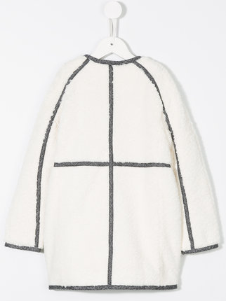 322x430 Kids Contrast Piping Faux Fur Coat