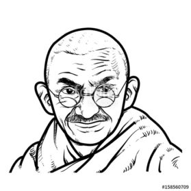279x279 Mahatma Gandhi Drawing, Pencil, Sketch, Colorful, Realistic Art