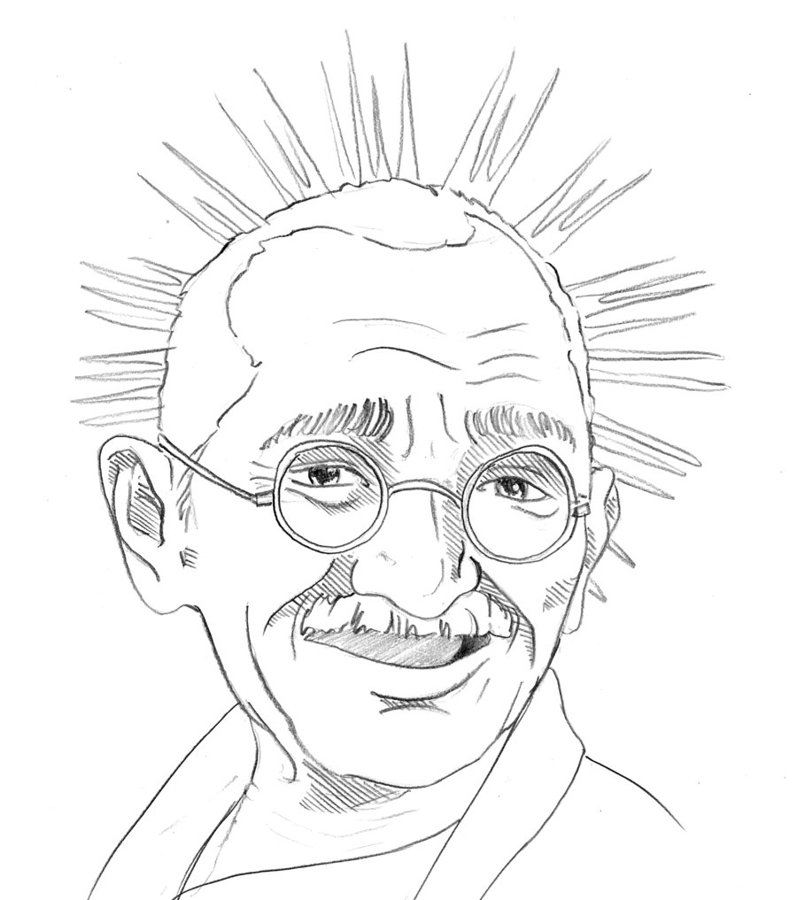 900x1017 Mahatma Gandhi By Masterlen