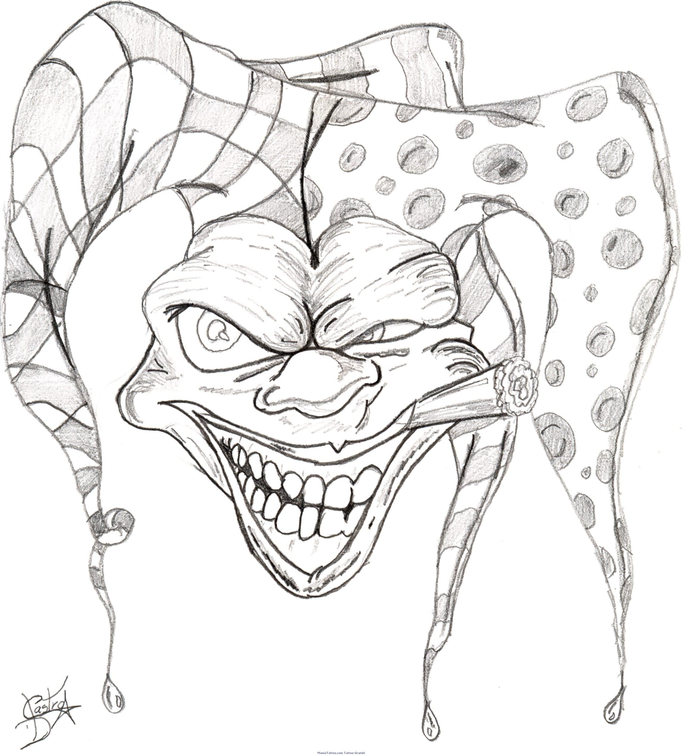 2292x2540 Drawing Gangsta Designs Clown Tattoo Drawing Designs Pictures