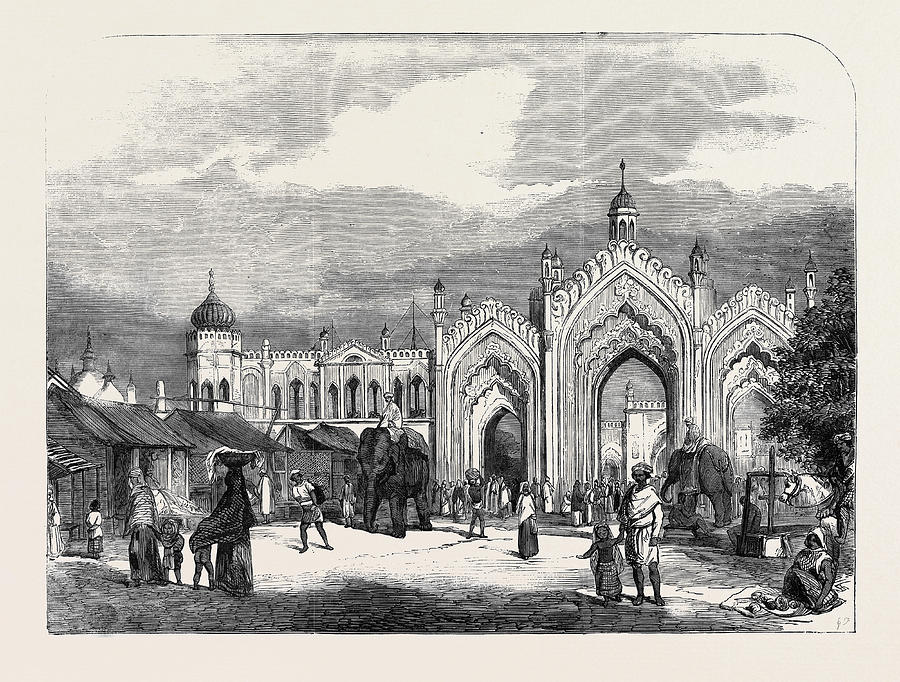 900x682 Gateway At Lucknow Drawing By English School
