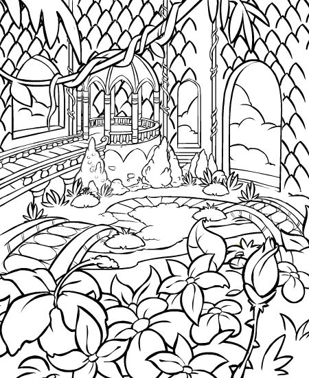 450x550 Coloring Colouring Faerieland Faerie Garden Flower Flowers Gazebo
