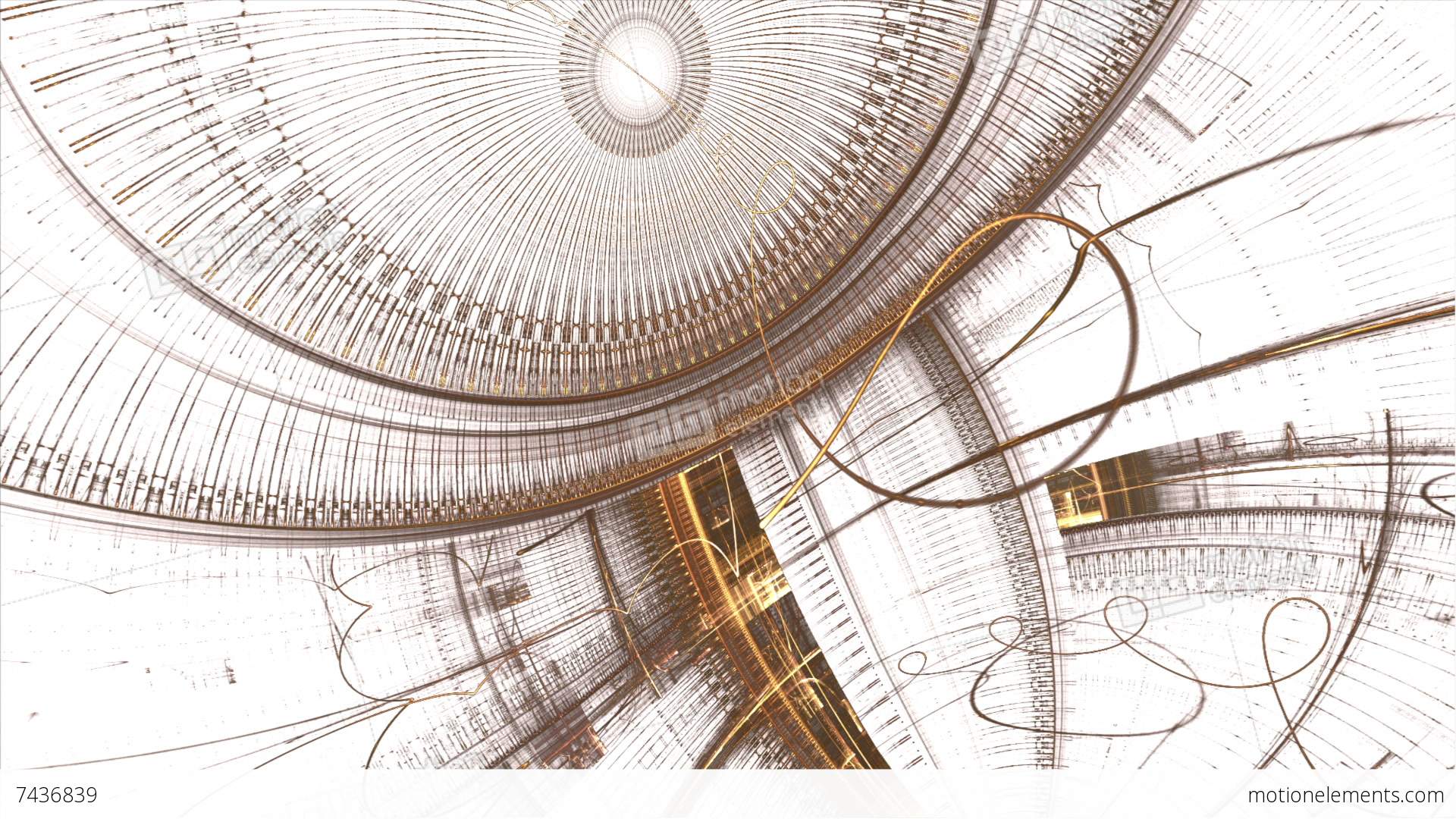 1920x1080 Golden Metal Gear Wheels , Ancient Clock Mechanism Stock Animation