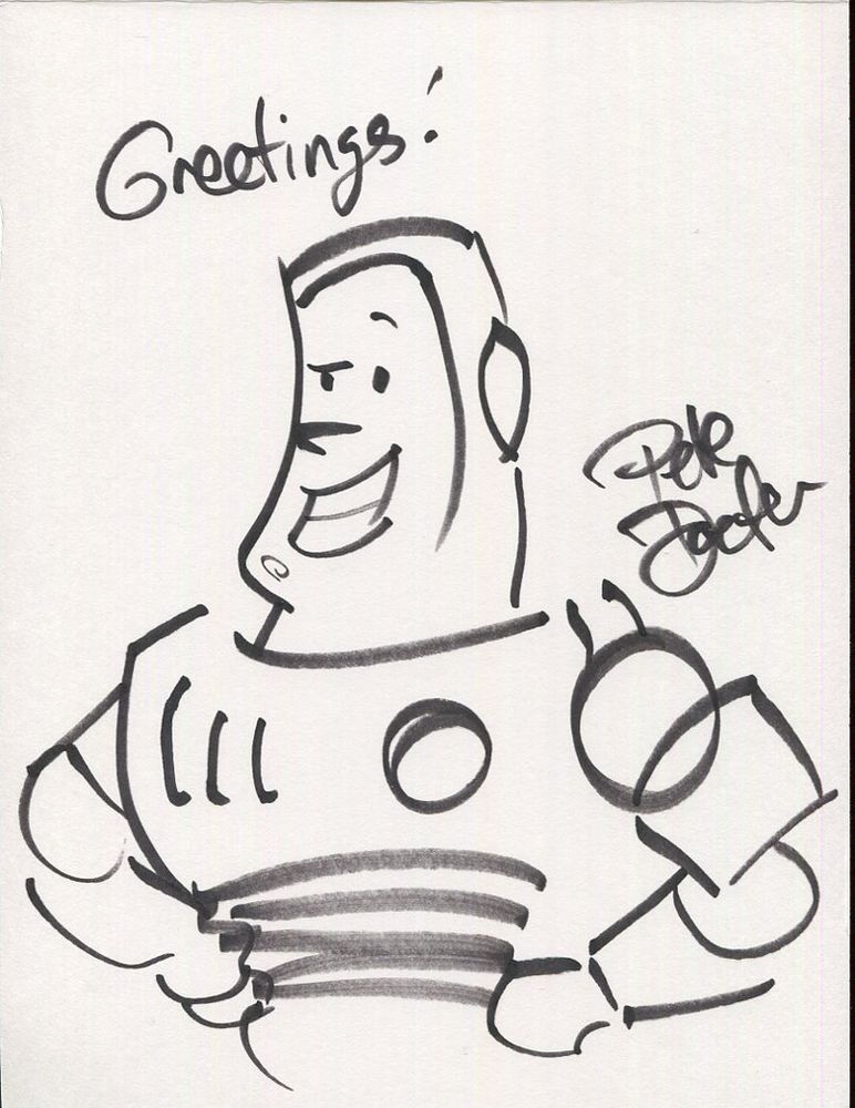 772x1000 Pete Docter Signed 8x11 Original Drawing Buzz Lightyear Toy Story