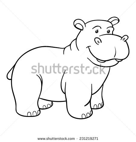 450x470 Cute Hippo Coloring Pages
