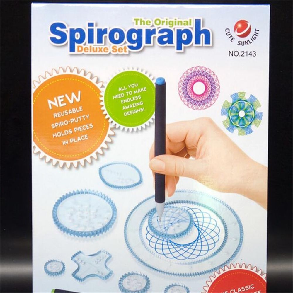 1000x1000 Spirograph Draw Spiral Design Interlocking Gears Wheels Toy Set