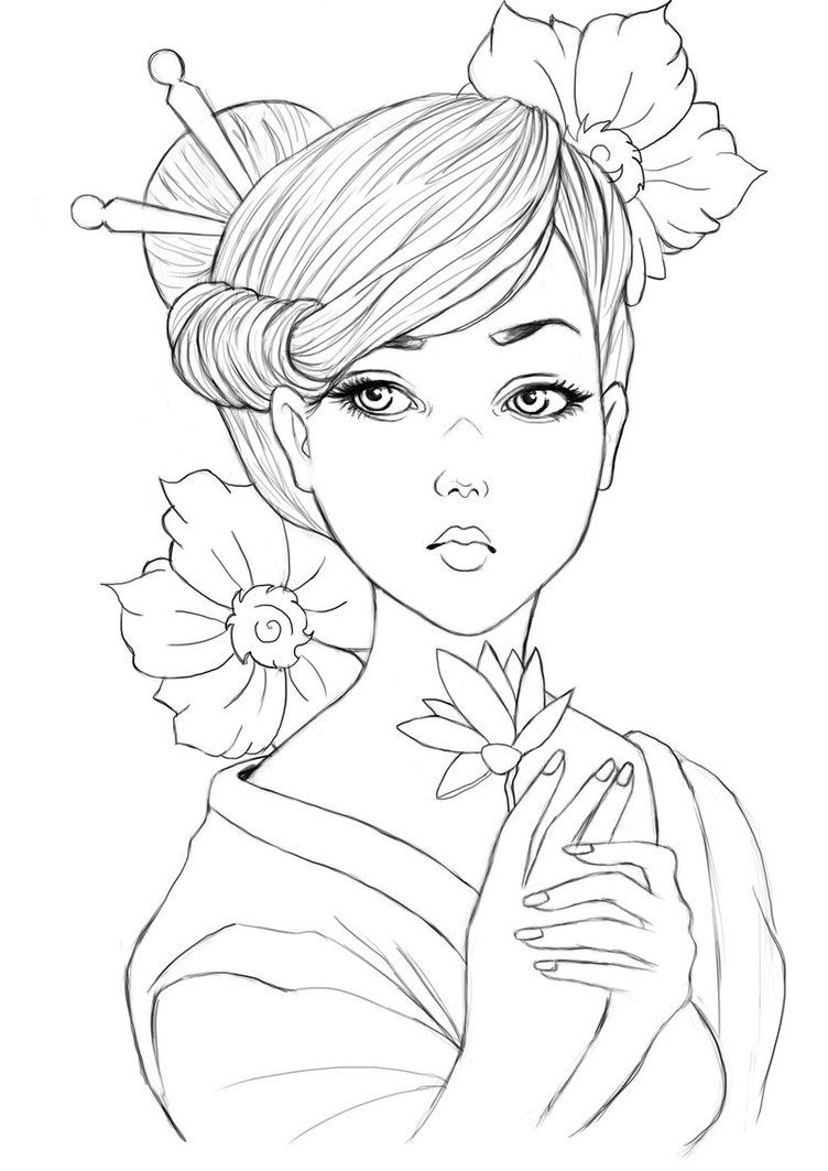 752x1063 Geisha Drawing