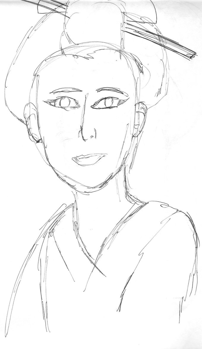 680x1176 Simple Geisha Sketch In Pen 2 By Avalepetitemort