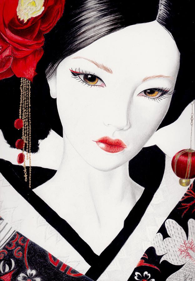 Geisha Face Drawing at GetDrawings | Free download