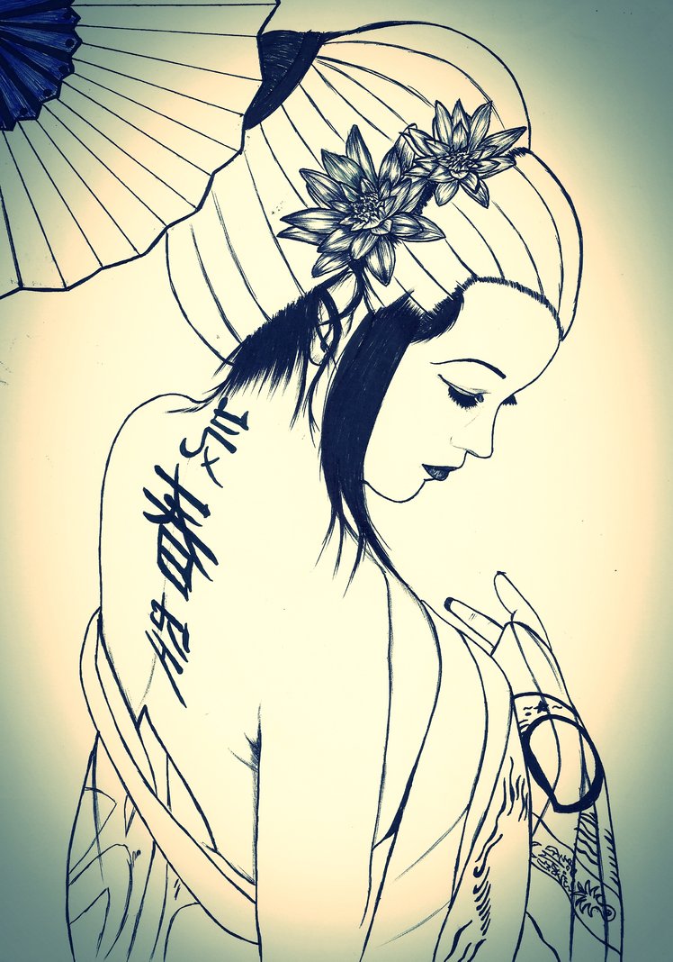 748x1068 Geisha Sketch By Carldraw