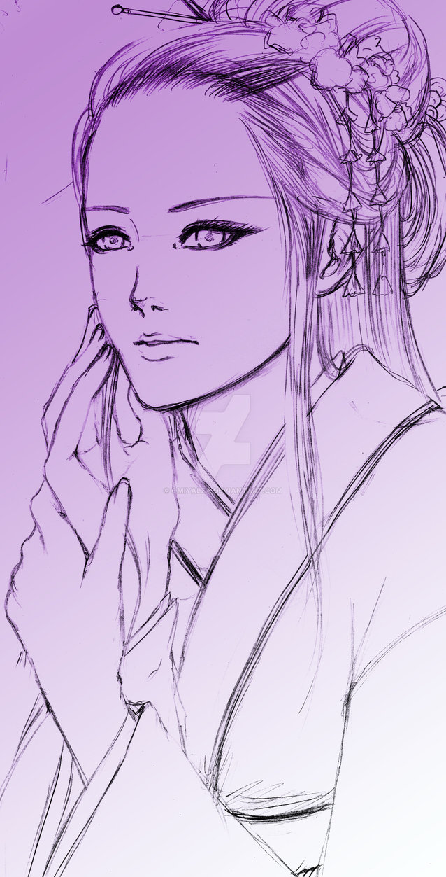 638x1253 Sketch Geisha 2 By Omiyalea