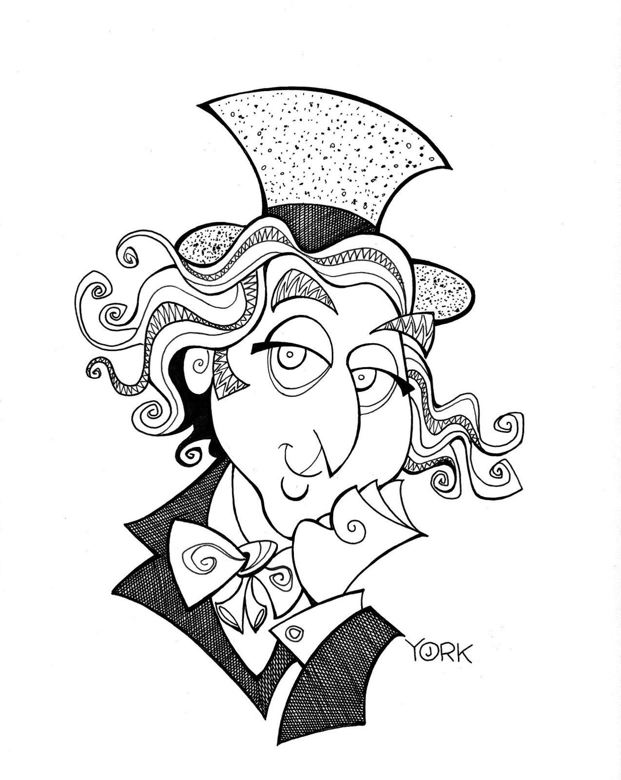 1274x1600 Star Trek Caricature Original Caricature Of Gene Wilder As Willy