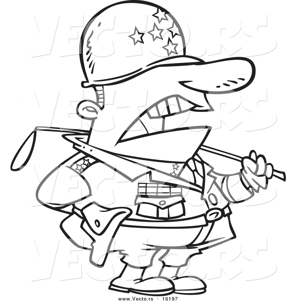 1024x1044 Vector Of A Cartoon Tough Military General
