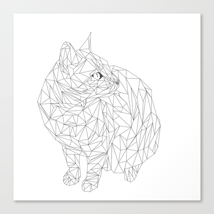 700x700 Collection Of Geometric Cat Drawing High Quality, Free