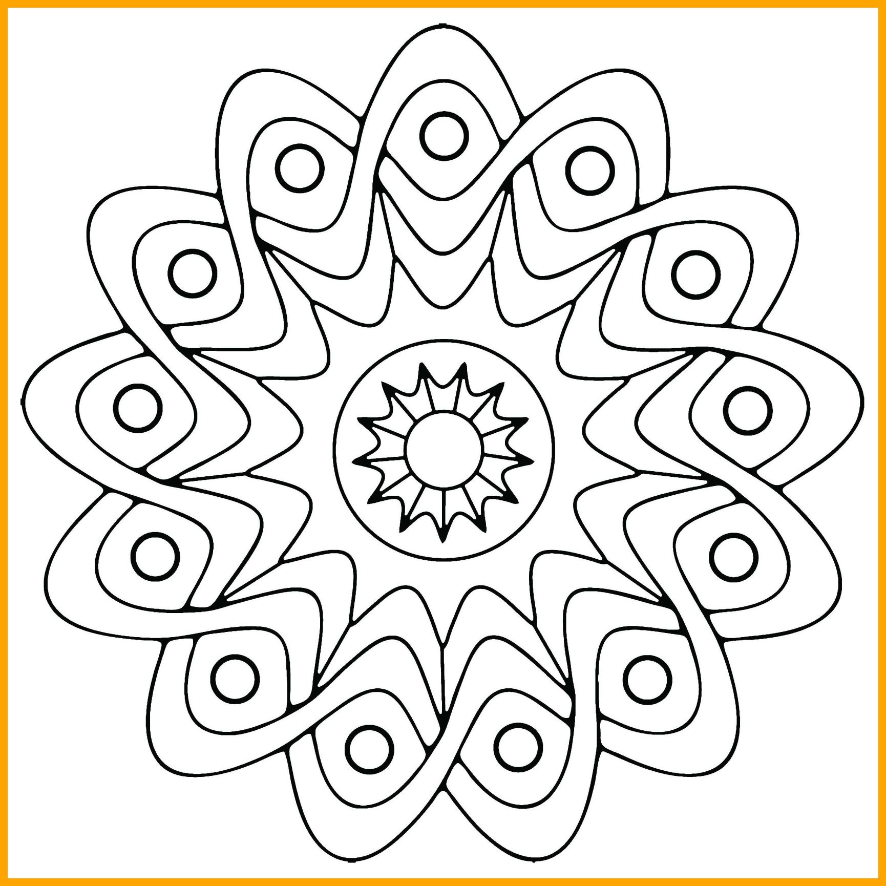 1730x1730 Awesome Geometric Cat Coloring Page Draw To Color Pic Of Concept