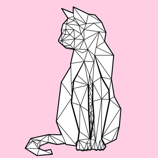 540x540 Geometric Cat By Freddie O'Brion Cat Drawing, Tattoo And Flash Art