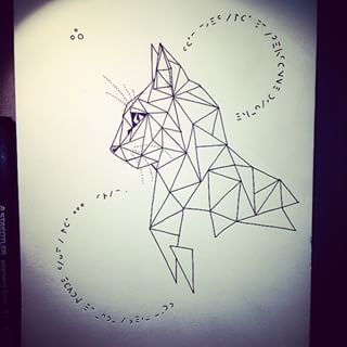 320x320 Geometric Cat Illustration