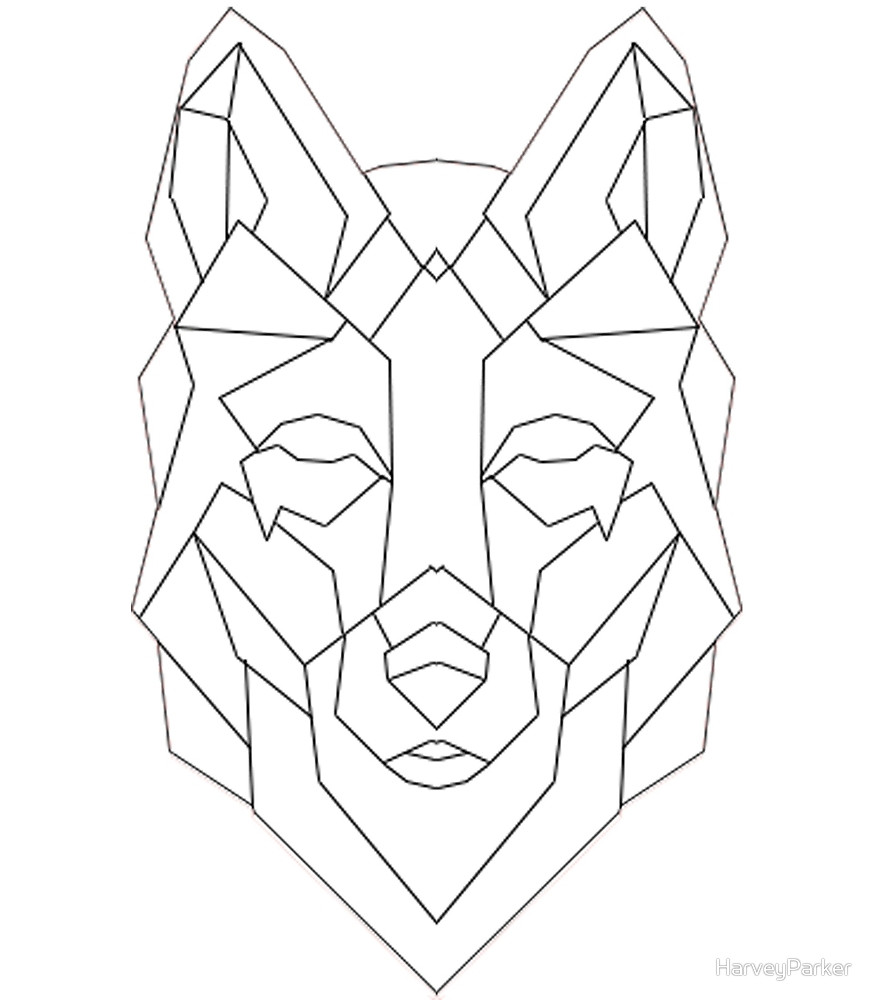 873x1000 Geometric Wolf By Harveyparker Redbubble