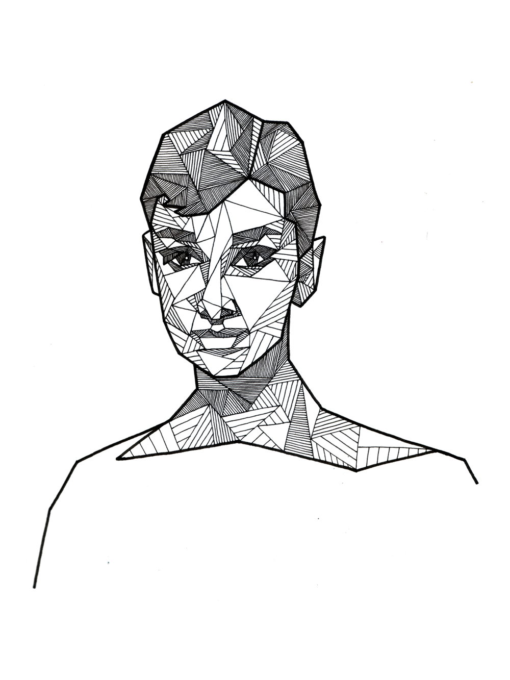 1000x1333 Geometric Portrait Of Audrey Hepburn By Allison Kunath Ink