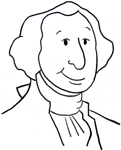 400x495 How To Draw Cartoon George Washington With Simple Step By Step