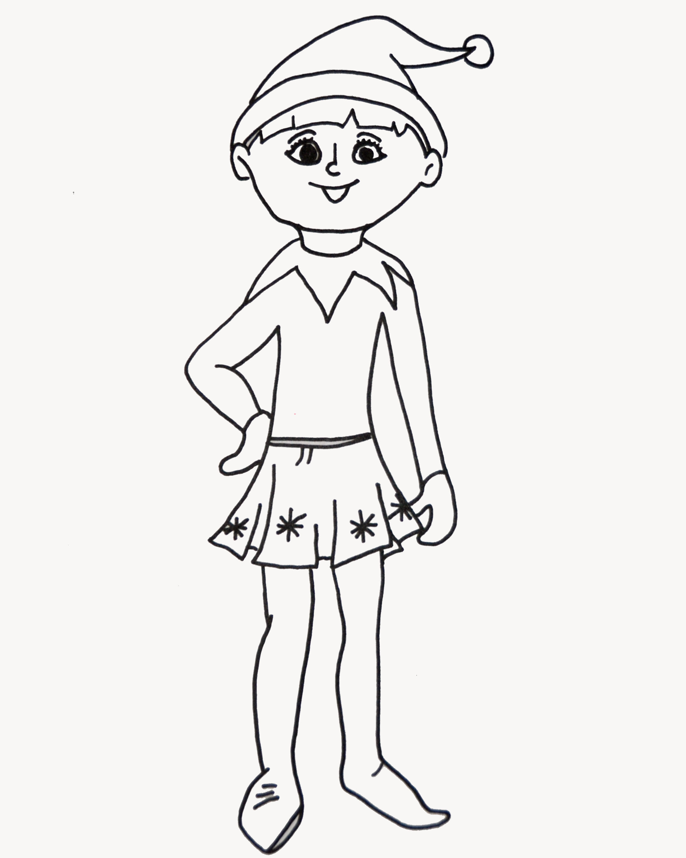 2276x2846 Girl Elf On Shelf Coloring Pages
