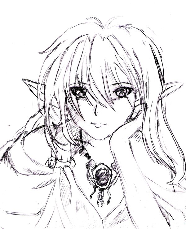 600x740 Anime Elf Girl By 7474