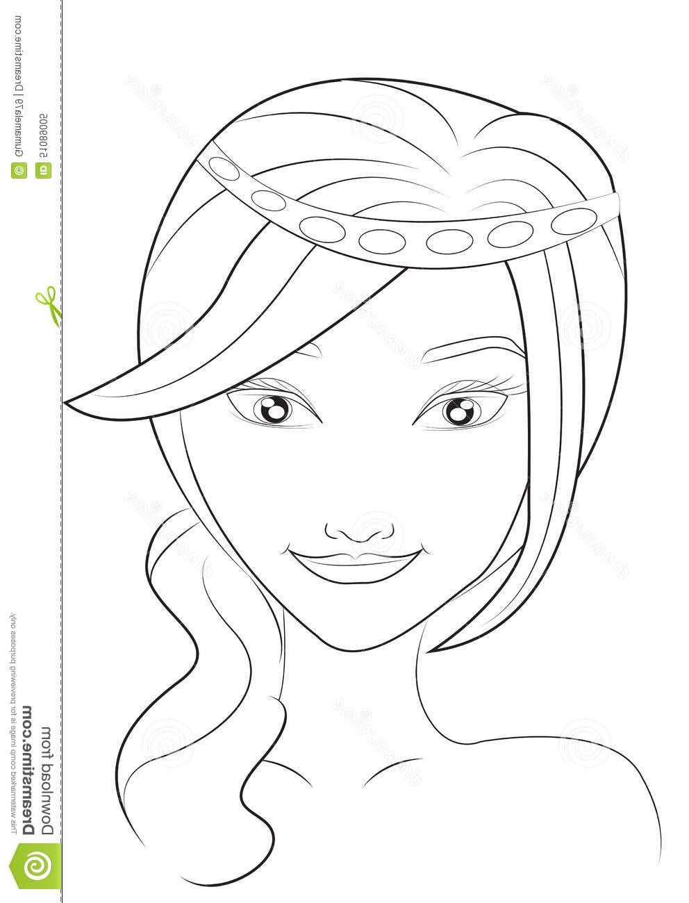 992x1300 Girl Face Drawing Easy For Kids Girl's Face Coloring Page Stock
