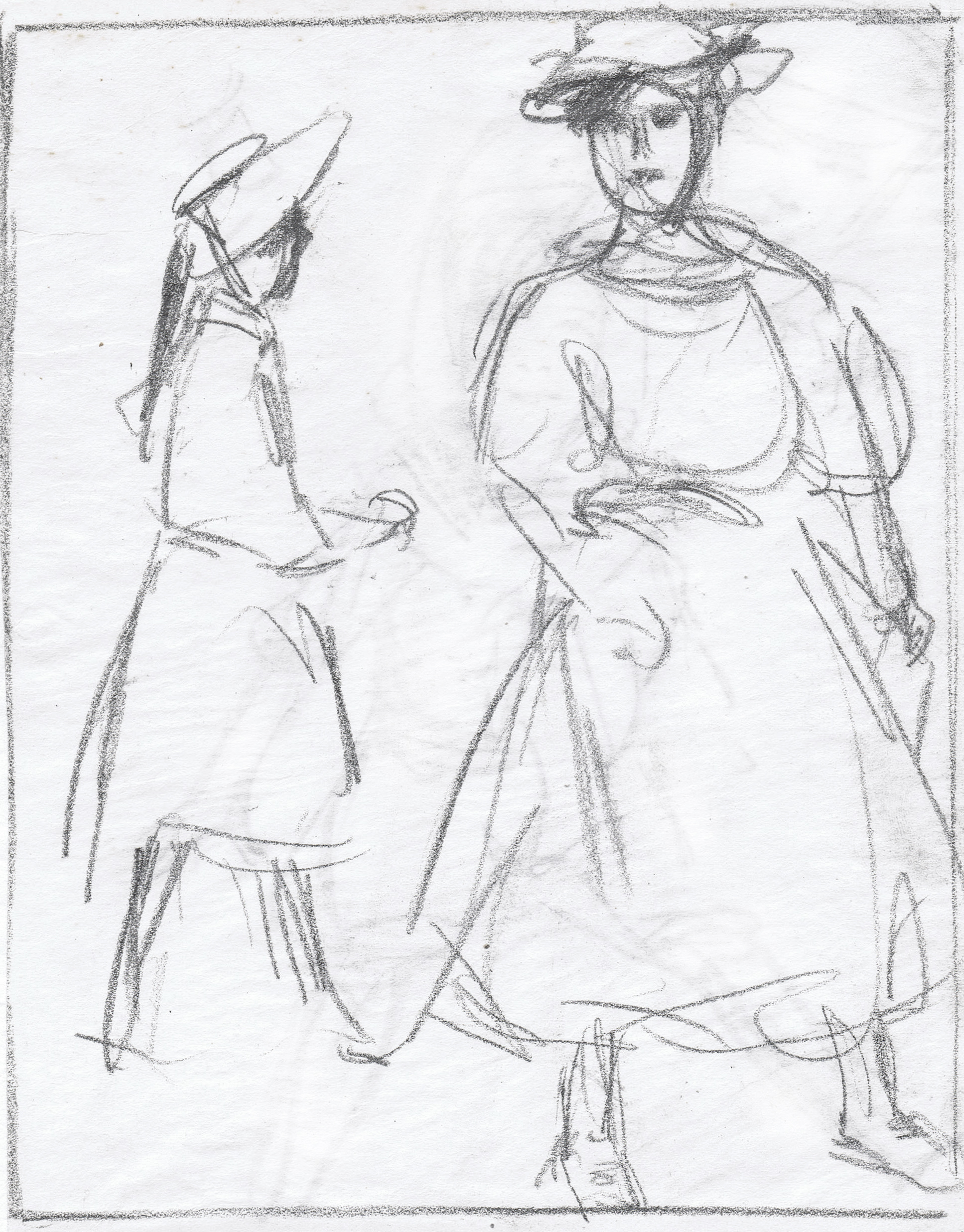 1935x2472 Figure Studies Of Two Young Girls, Paris Plage'Young Girl On