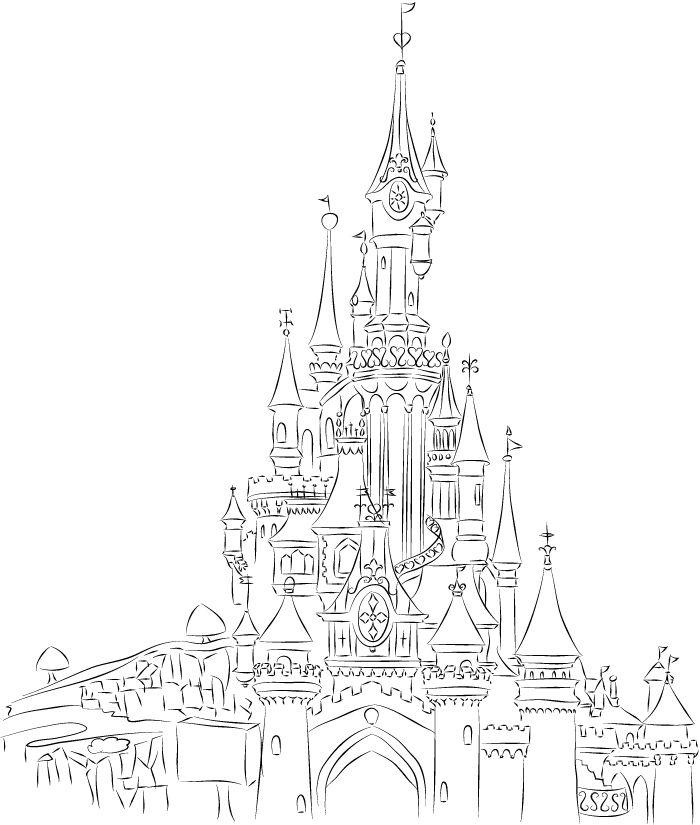 700x825 Collection Of Disneyland Paris Drawing High Quality, Free