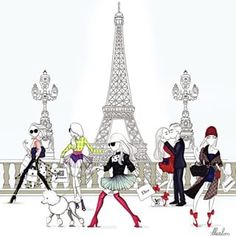 236x236 Parisian Fashion Illustration Girl About Paris Print