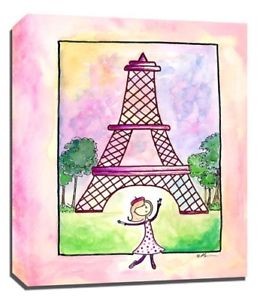 260x300 Travel Girl Paris, Print Or Canvas Wall Art Decor, Kids Bedroom