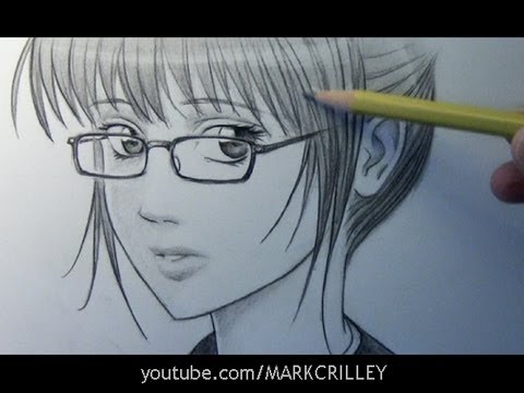 480x360 Drawing Time Lapse Woman With Glasses