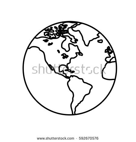 450x470 Drawn Globe World Outline