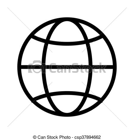 450x470 Globe Diagram , Vector Illustration. Simple Globe Diagram Clip