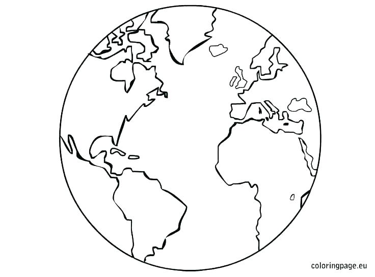 736x544 Simple Globe Coloring Page