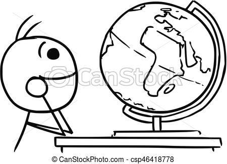 450x325 Vector Stickman Cartoon Of Men Watching The Globe And Vectors