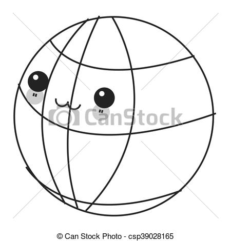 450x470 Flat Design Kawaii Earth Globe Diagram Icon Vector Illustration.